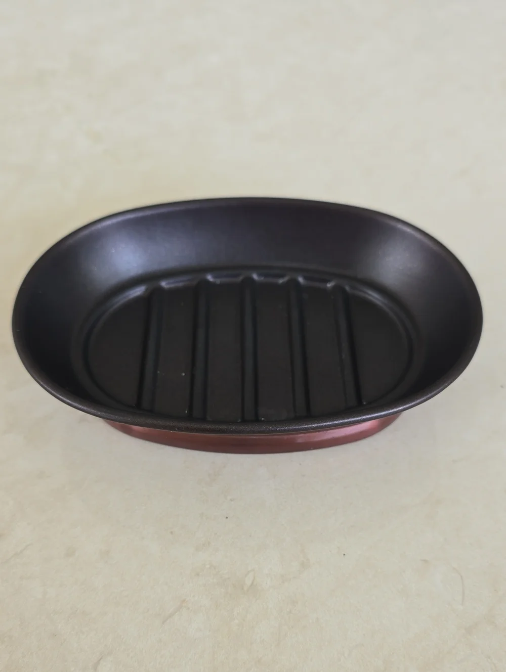 Oval Two-Tone Soap Dish in Brown and Copper - OS